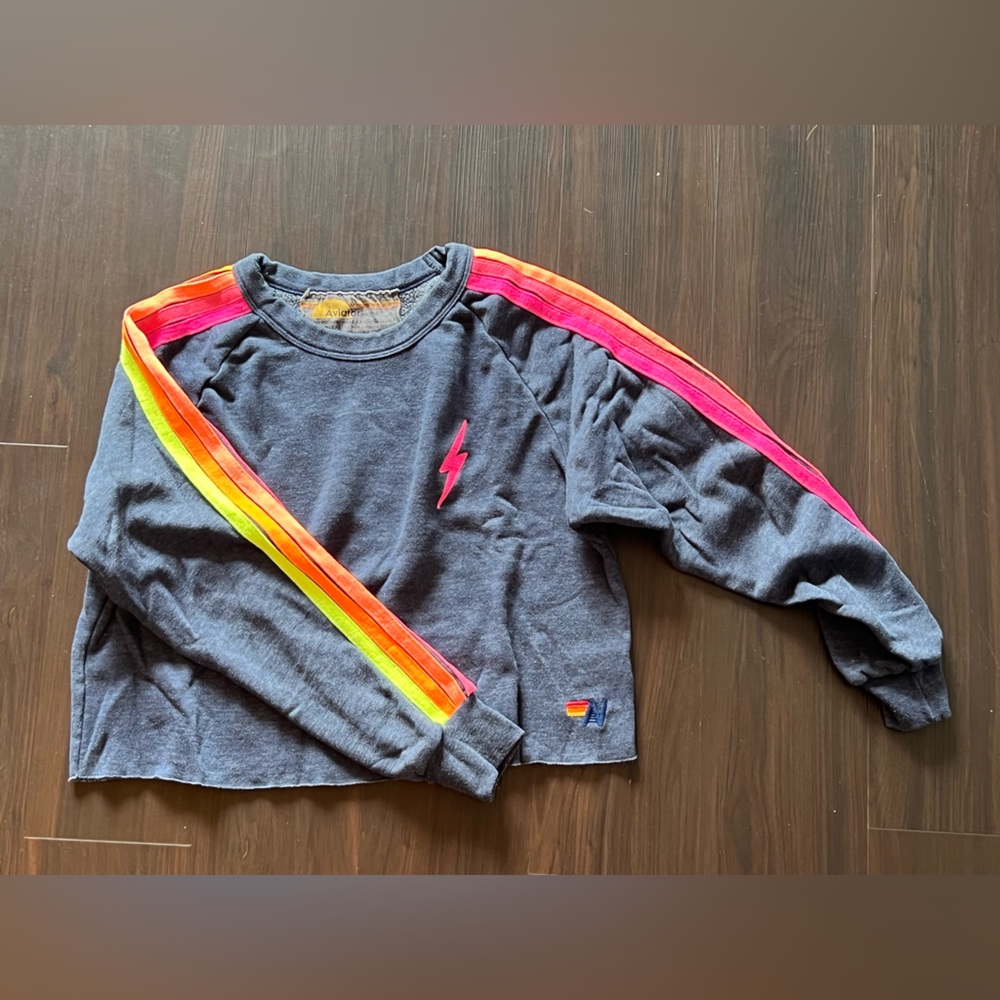 Aviator nation cropped crew neck